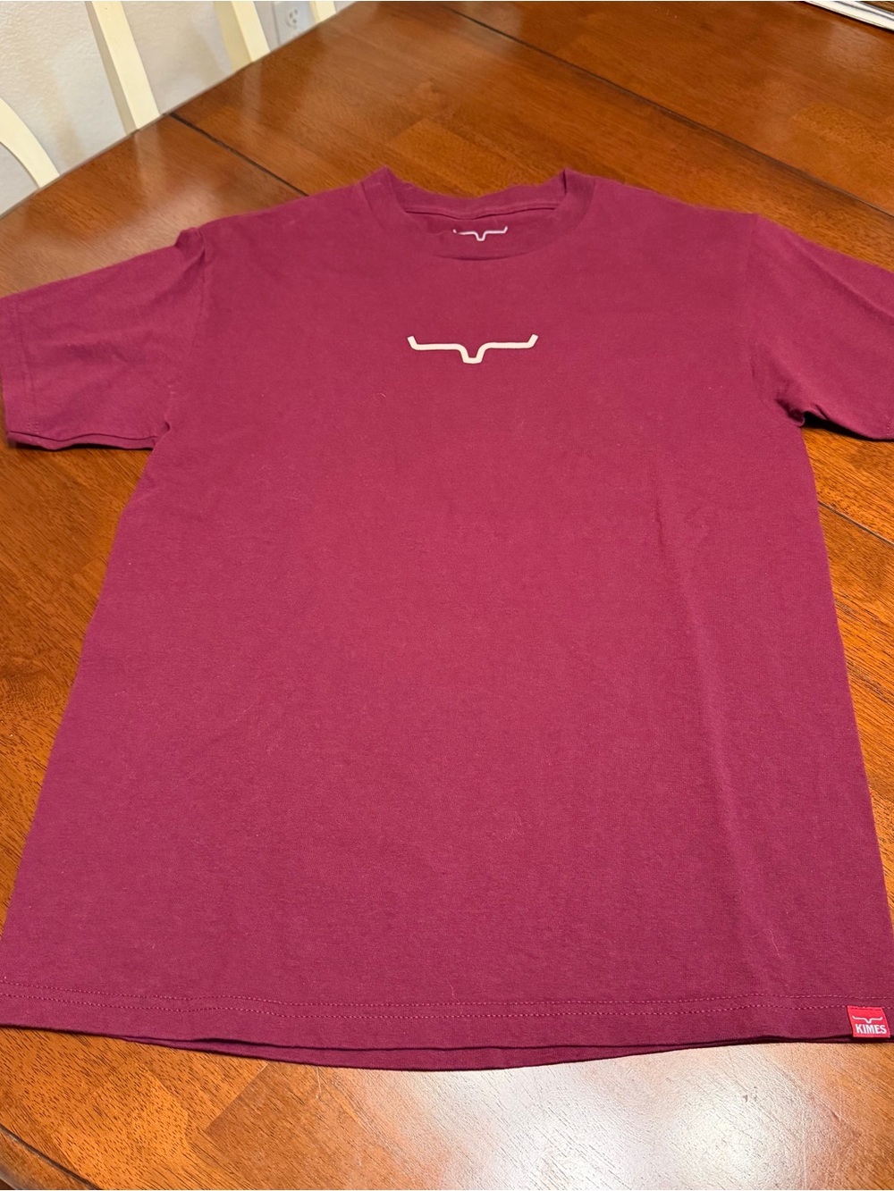 Kimes Ranch Mens Maroon Longhorn Logo Graphic T-Shirt Size M Western Cowboy